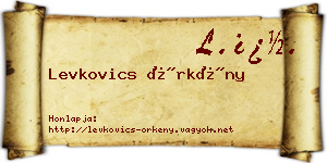 Levkovics Örkény névjegykártya